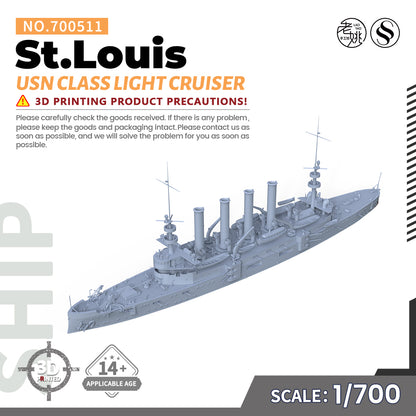 SSMODEL 511 Military Warship Model Kit US Navy St.Louis Class Protected Cruiser