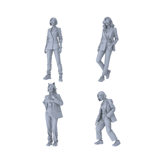 MRY-SFW LYGR165 All women in suits garage scene wargame model resin blank wargame miniature figure scene character figure hand painted