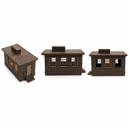 RHF0445 Flat-roof small industrial building with air conditioner Desktop Ornament Sand Table Architecture Architectural Model Miniature House Small-scale Landscaping