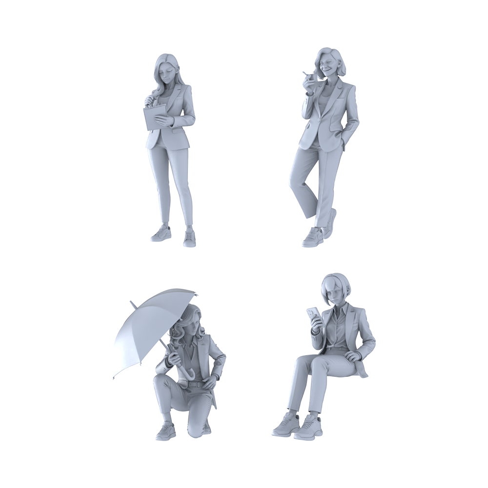 MRY-SFW LYGR164 All women in suits station scene wargame model resin blank wargame miniature figure scene character figure hand painted