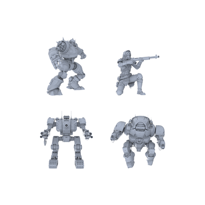 MRY-SFW LYGR133 Wasteland Style Doomsday Robot Combat Motion Game Theme Wargame Resin White Model Wargame Miniature Soldier Scene Character Hand Figure Hand Painted