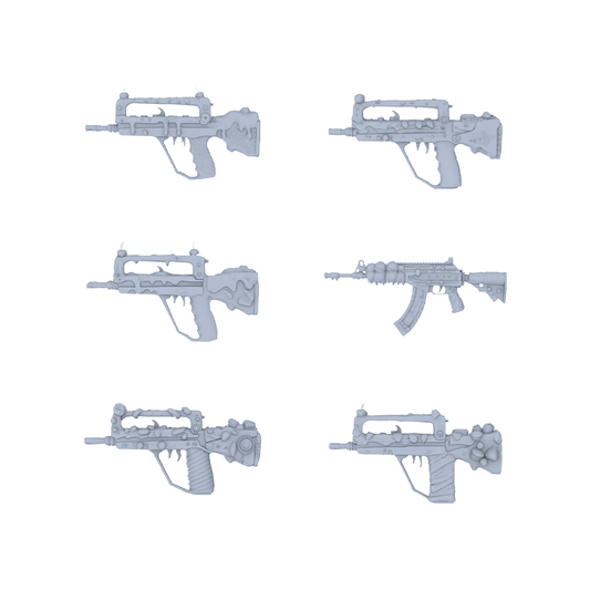 MRY-SFW LYGS044 Whimsical Nature Modified Bullpup Rifle Collection - 6 Untextured Models