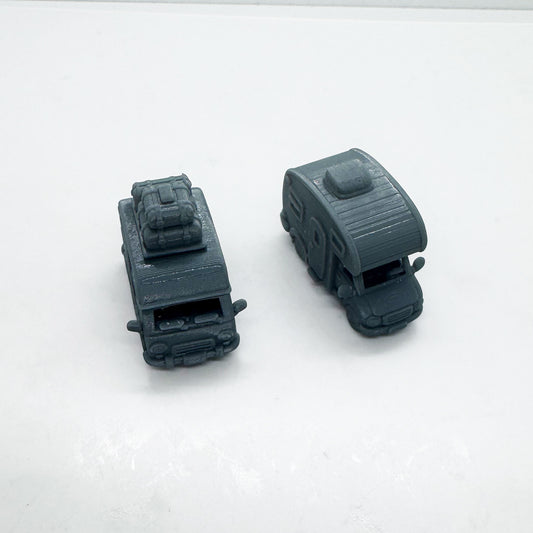 LYTS153 3D Printed Q-Style Cute Camper Van - Camping-Themed Miniature Model for Dioramas Collection Displays HO Scale