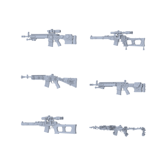 MRY-SFW LYGS181 Blooming Sniper-Themed Modified Sniper & Tactical Rifle Set - 6 Gentle Fantasy Variants (Untextured)