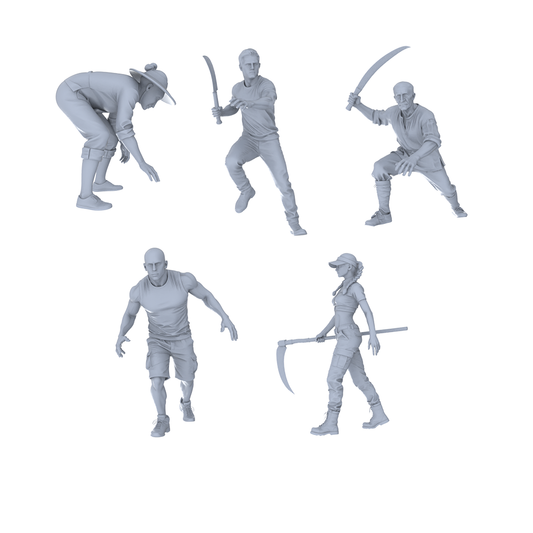 MRY-SFW LYTR780 Scythe Action Figure 5 pcs Miniature Car Diorama Figures Scene Props Accessories Resin