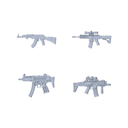 MRY-SFW LYGS109 Nature-Inspired Modified Compact Gun 3D Models - 4 Piece Untextured Set