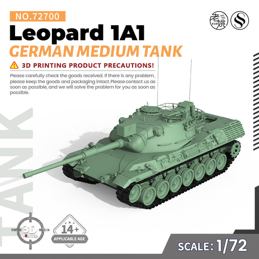 SSMODEL 700 V1.9 1/72(64,76,87) 25mm Military Model Kit German Leopard 1 Medium Tank