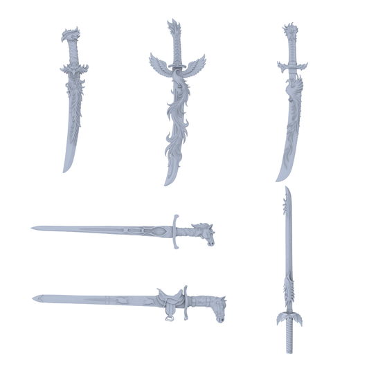 MRY-SFW LYGS384 Modern Phoenix Horse Sword Set 6 pcs