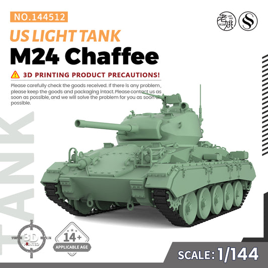 SSMODEL 144512 1/144 Military Model Kit US M24 Chaffee Light Tank V1.7