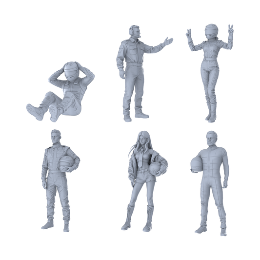 MRY-SFW LYTR388 Racing 6-Pack, Ideal Racing, Tabletop Painting Miniature Car Diorama Figures Scene Props Accessories Resin