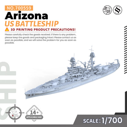 SSMODEL 559 Military Warship Model Kit US Navy Arizona Battleship BB-39