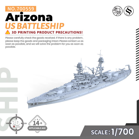 SSMODEL 559 1/700(600,720,800,900) Military Warship Model Kit USN Arizona Battleship