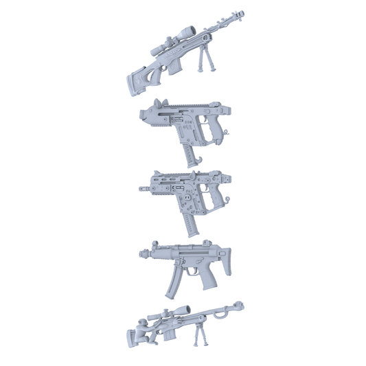 MRY-SFW LYGS288 Cute Series - 5-Piece Sci-Fi Submachine Gun Set Modified with Cute Pig Head Elements