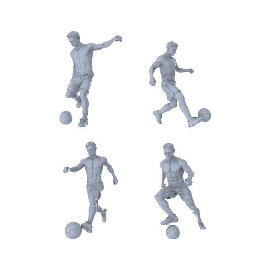 MRY-SFW LYTR394  Footballers 4-Pack, Ideal Stadium, Tabletop Painting Miniature Car Diorama Figures Scene Props Accessories Resin