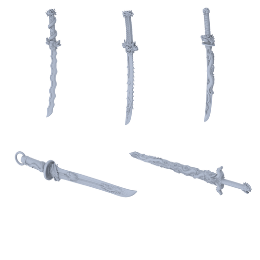 MRY-SFW LYGS368 Modern Dragon Pattern Sword Set 5 pcs