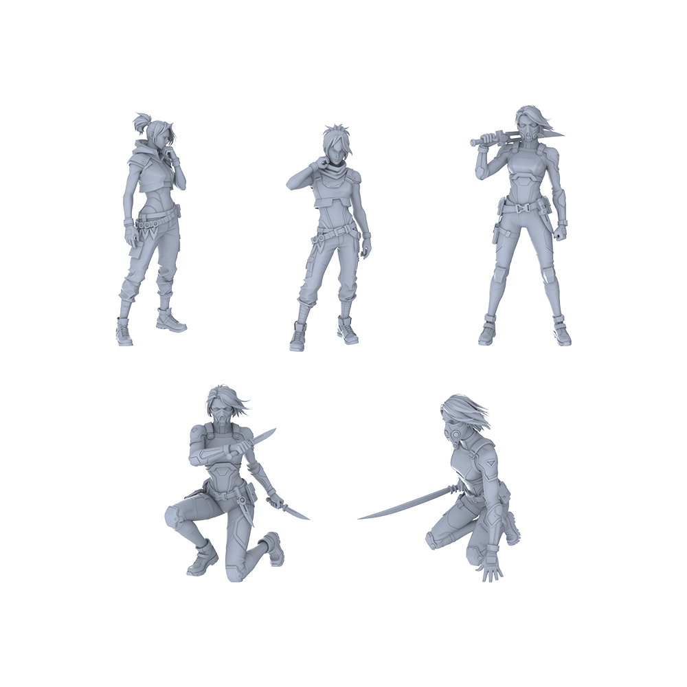 MRY-SFW LYGR063 Shadow Squad Standby State2 Military Theme Wargame Resin White Model Game Theme Sci-Fi Theme Wargame Miniature Soldiers Scene Characters Figure Hand-Painted