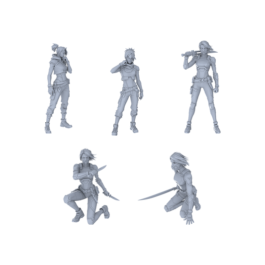 MRY-SFW LYGR063 Shadow Squad Standby State2 Military Theme Wargame Resin White Model Game Theme Sci-Fi Theme Wargame Miniature Soldiers Scene Characters Figure Hand-Painted