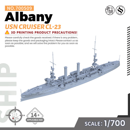 SSMODEL 509 1/700(600,720,800,900) Military Warship Model Kit USN Albany Cruiser CL-23