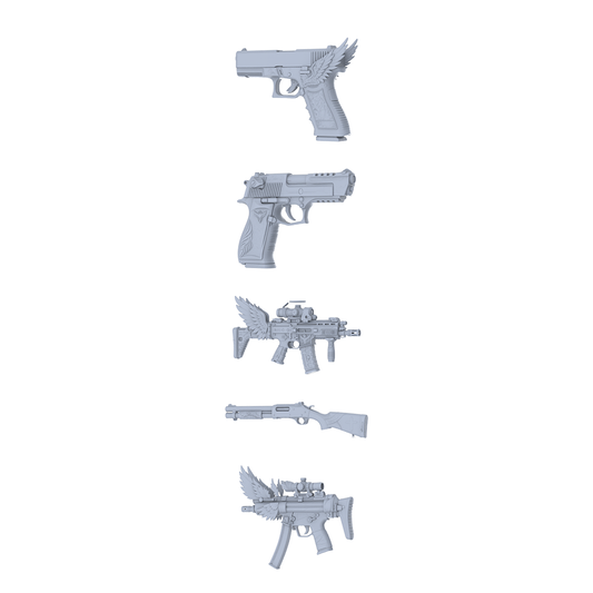 MRY-SFW LYGS148 Holy Angel Modified Tactical Gun 3D Models - 5 Piece Untextured Set