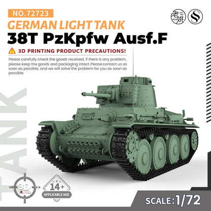 SSMODEL 723 Military Armoured Model Kit German 38T PzKpfw Light Tank Ausf.F