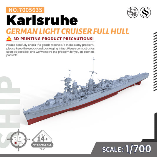 SSMODEL 563S Military Warship Model Kit German Navy Karlsruhe Light Cruiser