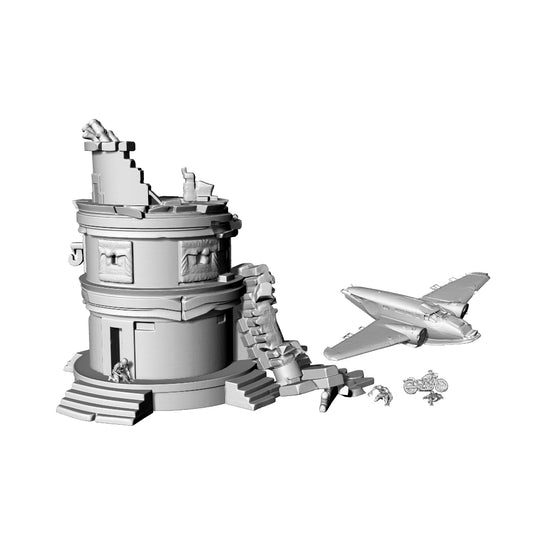 MRY-SFW LYTS263  3D Printed Doomsday Ancient Ruin Terrain Bundle | Crashed Plane, Zombies, Motorcycle & Soldier for Tabletop Wargaming