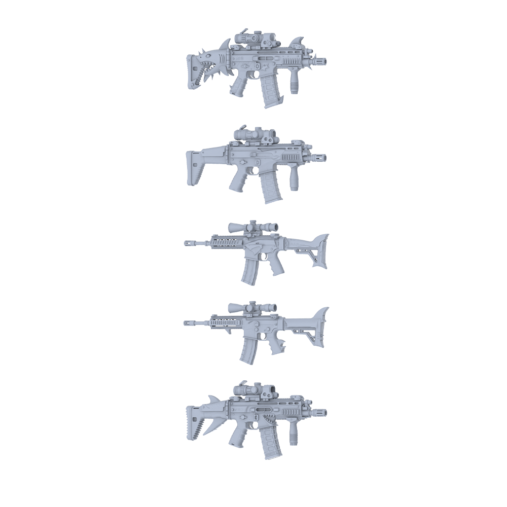 MRY-SFW LYGS228 Deep Sea Fantasy Custom Rifle Pack - 5 Unique Shark Tooth/Fin/Tail Designs