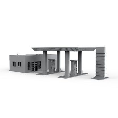 Yao's Studio LYT095 Gas Station HO/OO/Z/N/TT Railroad Miniature Accessory Display Props