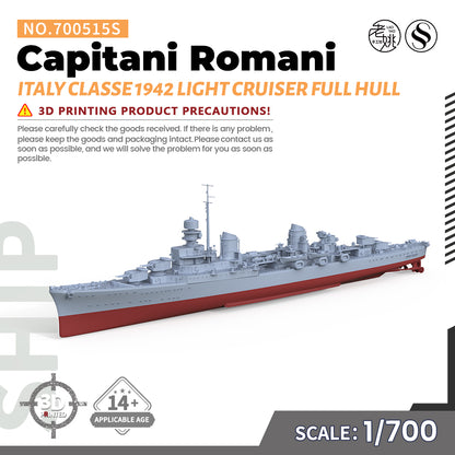 SSMODEL 515S Military Warship Model Kit  Italy Navy Capitani Romani Classe 1942 Light Cruiser