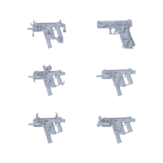 MRY-SFW LYGS164 Bull Fantasy Modified Tactical Gun 3D Models - 6 Piece Untextured Set