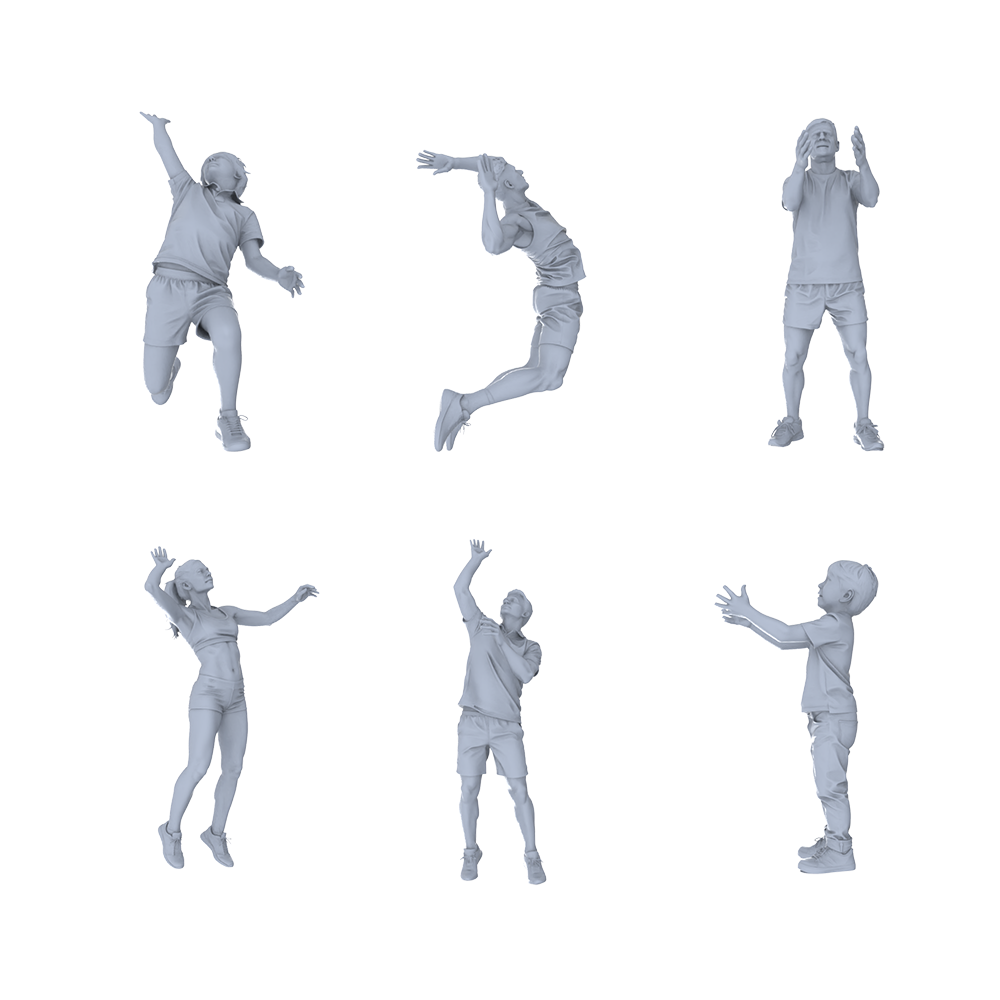 MRY-SFW LYTR725 Modern Ball Sports Figure 6 pcs Miniature Car Diorama Figures Scene Props Accessories Resin