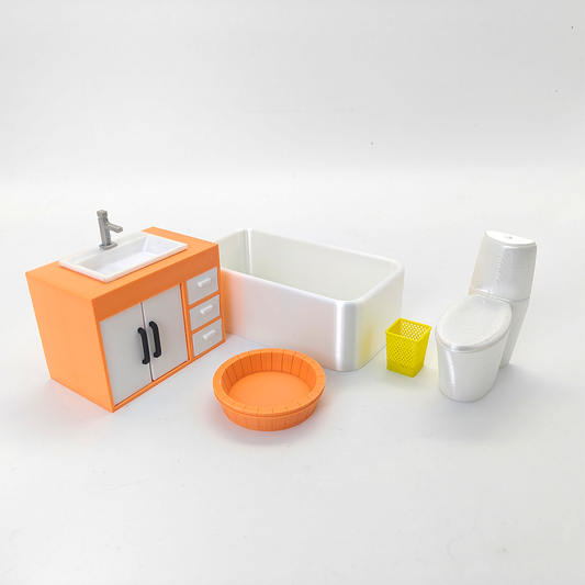 LYTP12211 1/12 Soothing Compact Bath Set Miniature Heirloom Display 1:12 Scale