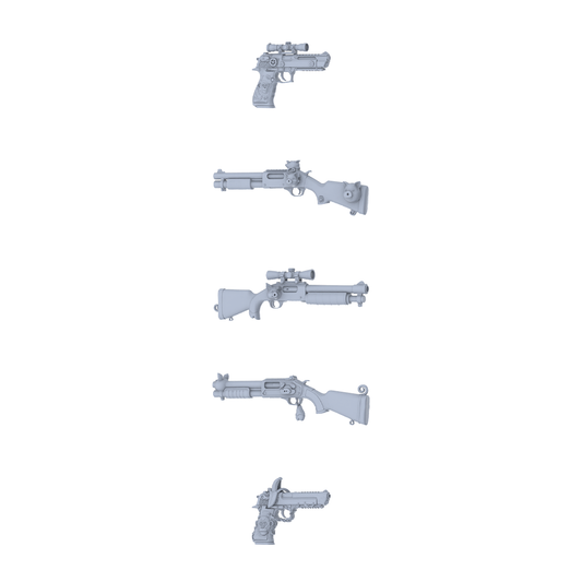 MRY-SFW LYGS284 Gear Rage Series - 5-Piece Classic Pistol Set Modified with Mechanical Gear Elements