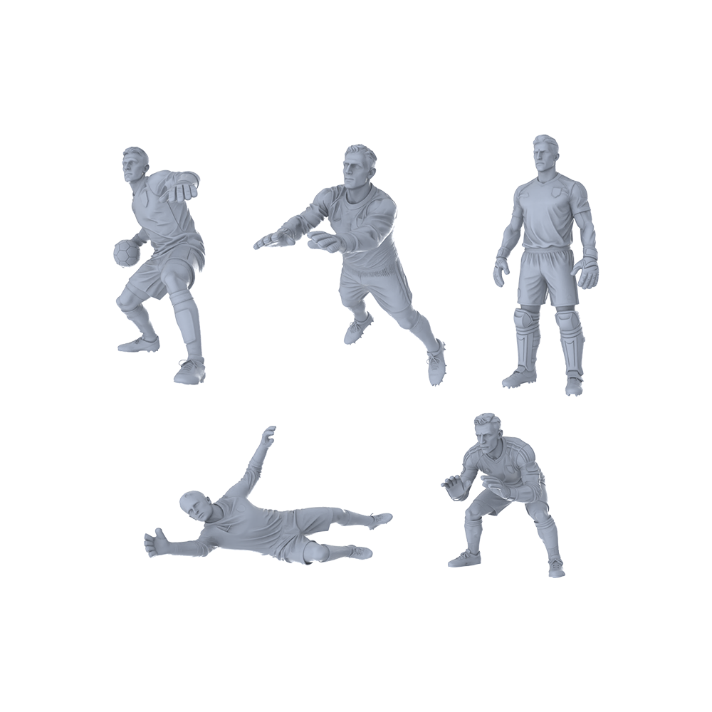 Yao's Studio LYTR269  Unpainted Miniature Football Diorama Set 5-Pack for Model Painting & Display Miniatures Diorama Resin Figures