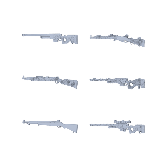 MRY-SFW LYGS233 Floral Sniper-Themed Modified Sniper Rifle Set - 6 Romantic Fantasy Variants (Untextured)