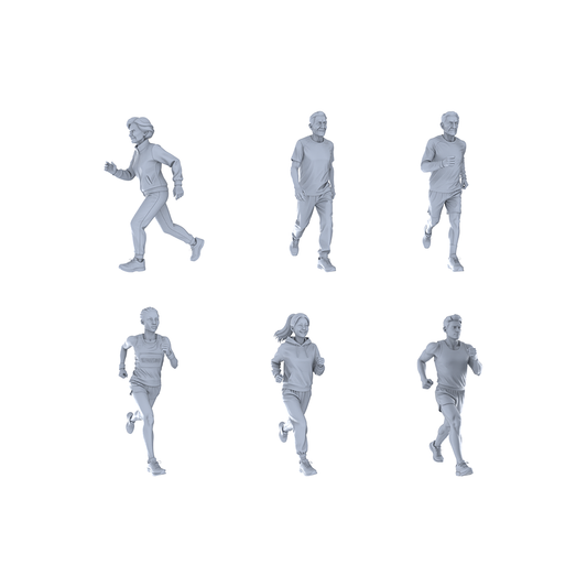 Yao's Studio LYTR332  Unpainted Runner Miniatures 6-Pack | For Sports Diorama & Hobby Painting Miniatures Diorama Resin Figures
