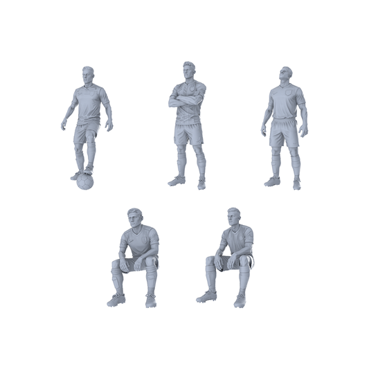 Yao's Studio LYTR271  5-Piece Unpainted Football Scene Miniatures for Diorama & Custom Painting Miniatures Diorama Resin Figures