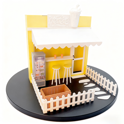 LYTP1024 Chug Chug Water Bar? 3D Printing DIY Miniature Scenes Dollhouse Creative Street View Desktop Scenarios Mini Models 12-Inch BJD OB Doll