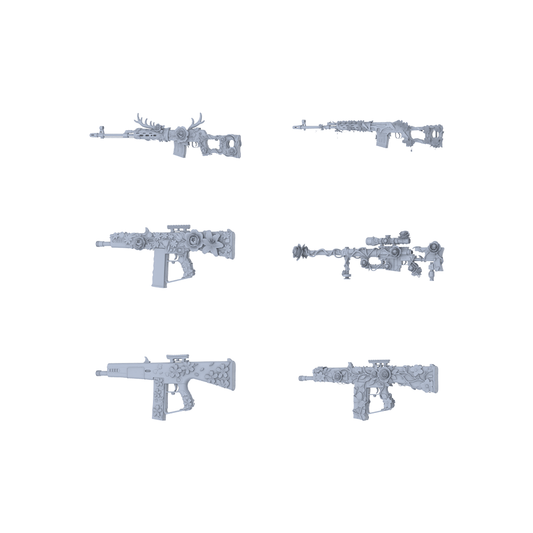 MRY-SFW LYGS241 Forest Spirit Floral-Themed Modified Tactical Firearm Set - 6 Fantasy Variants (Untextured)