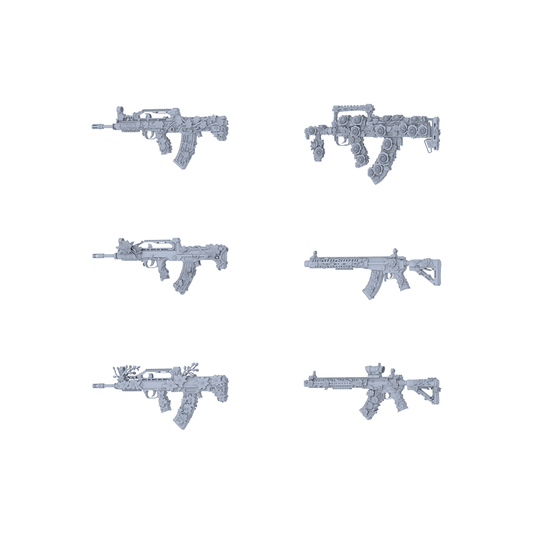 MRY-SFW LYGS253 Floral Forest Mech Series - 6-Piece Tactical Assault Rifle Set Modified with Nature & Gear Elements