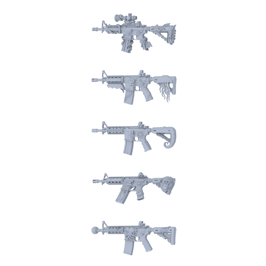 MRY-SFW LYGS306 Spike Sea Monster Series - 5-Piece Sci-Fi Shotgun Rifle Set Modified with Spike & Sea Creature Elements