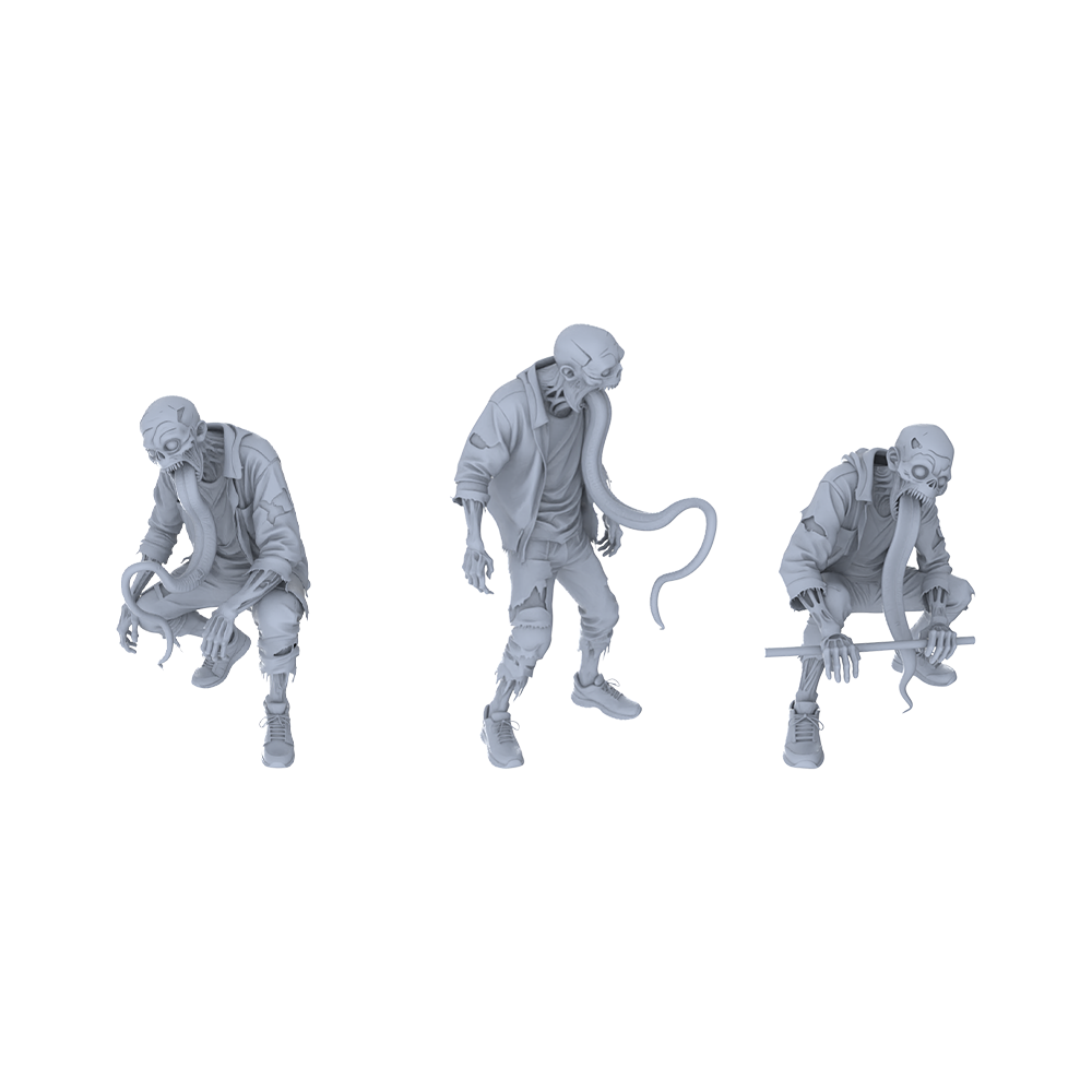 MRY-SFW LYGR110 Long tongue zombie resin white model miniature soldier character model scene character figure hand painted