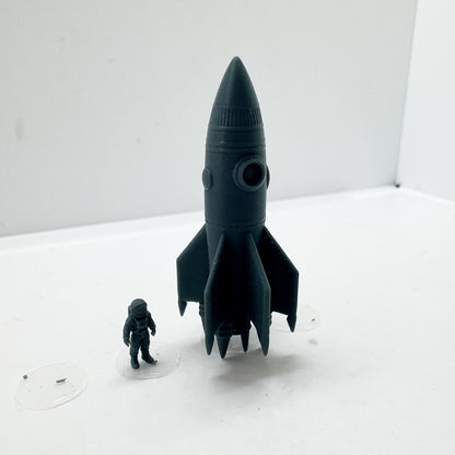 LYTS169 3D Printed Space-Themed Astronaut & Rocket Set - Miniature Model Scene