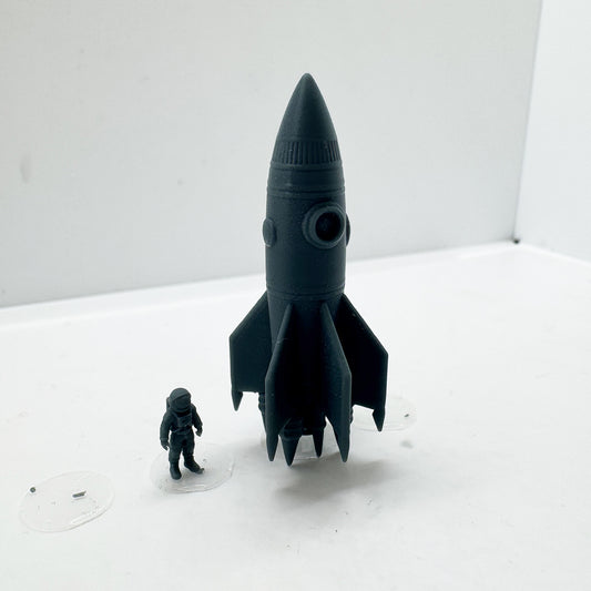 LYTS169 3D Printed Space-Themed Astronaut & Rocket Set - Miniature Model Scene