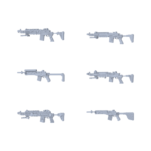 MRY-SFW LYGS098 Nature-Inspired Modified Tactical Short Gun 3D Models - 6 Piece Untextured Set