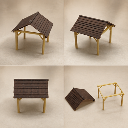 RHF0422 Farm-style Sunshade Canopy Desktop Ornament Sand Table Architecture Architectural Model Miniature House Small-scale Landscaping