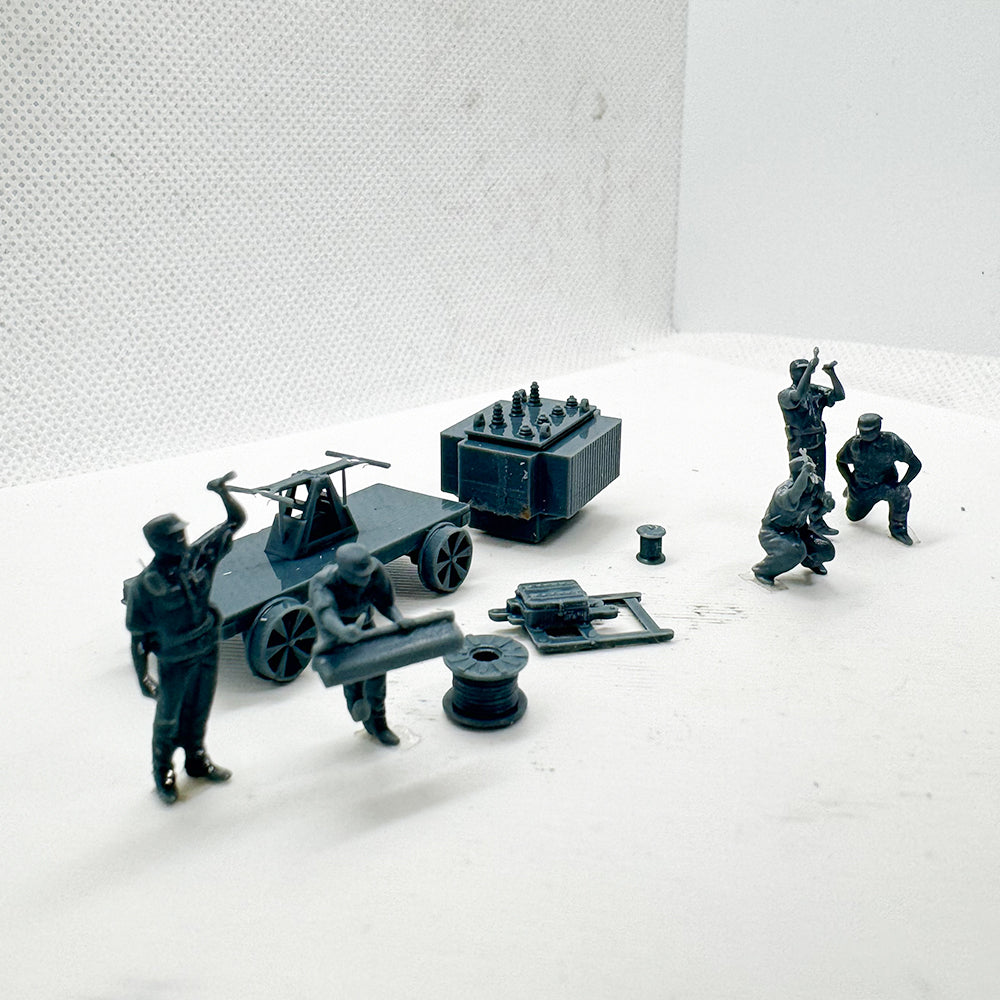 Yao's Studio LYTS075 Diorama 3D Railway Train Scene Railway Maintenance Equipment Set