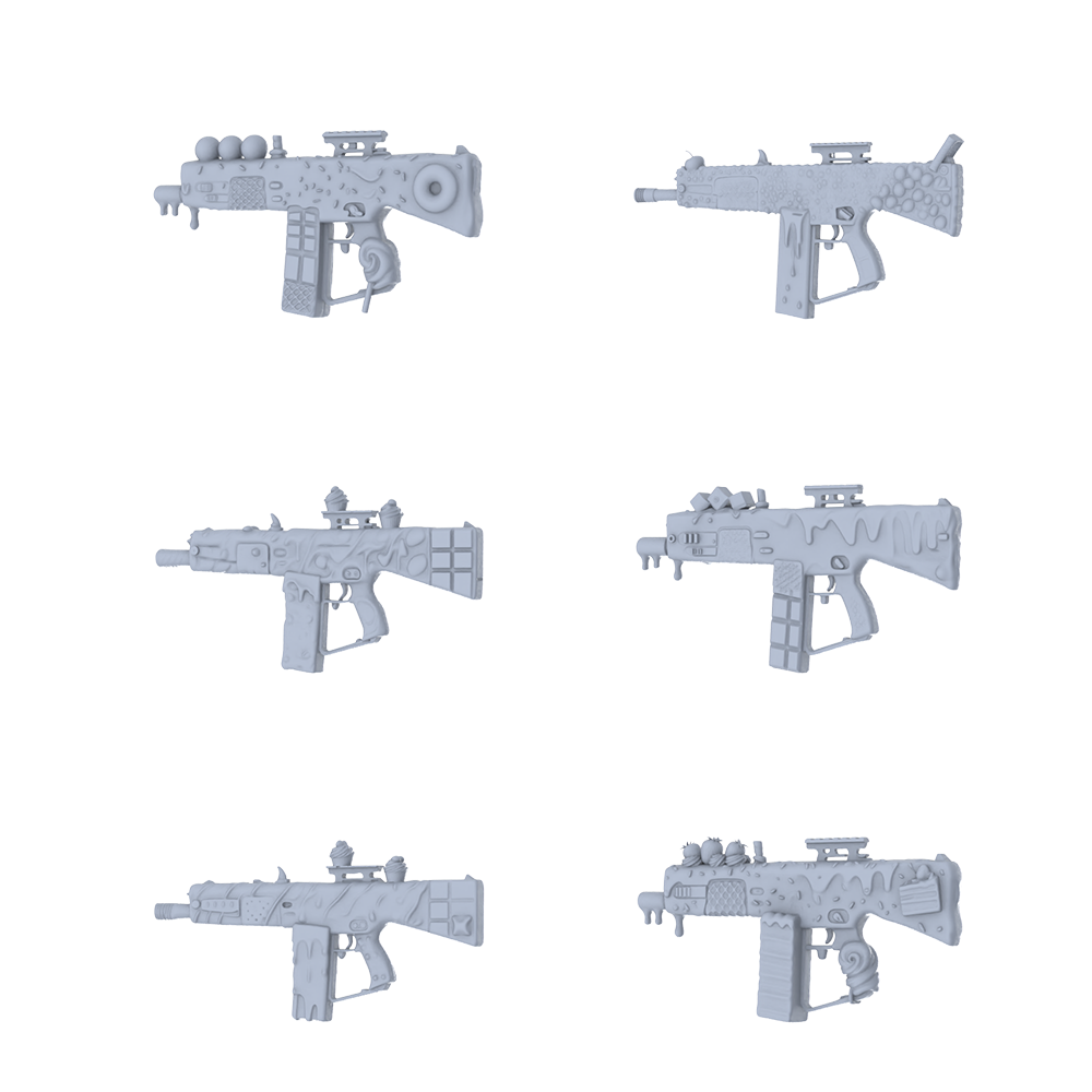MRY-SFW LYGS119 Cute Fantasy Custom Compact Weapon Pack - 6 Unique Candy, Cake & Ice Cream Designs