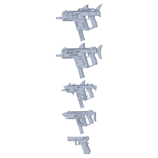 MRY-SFW LYGS226 Deep Sea Fantasy Custom Firearm Pack - 5 Unique Shark Fin/Tooth/Tail Designs