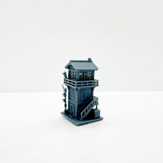 MRY-SFW LYTS124 Train Signal Tower Railway Signal Miniature 3D Printed Vintage Retro Railroad Control Tower Model for Train Enthusiasts Diorama Builders or Desktop Decor